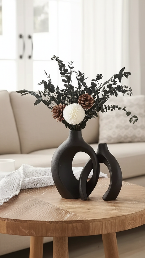 Chic Boho Ceramic Vases Set