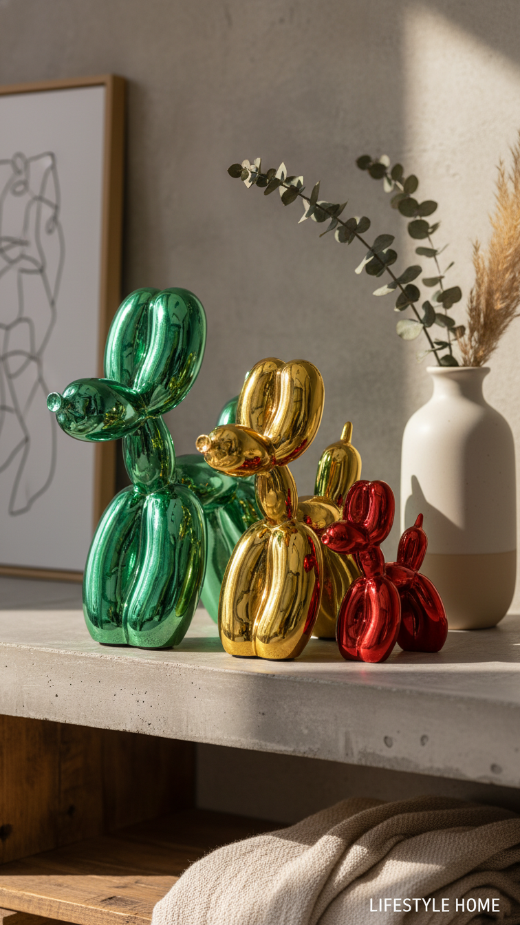 Mini Ceramic Balloon Dog Statue
